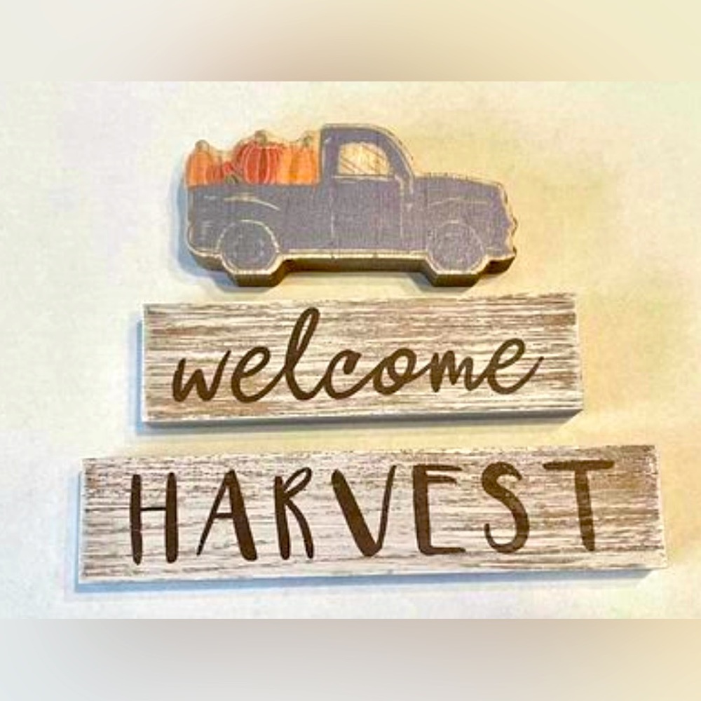 *Welcome Harvest Truck Stackers Set of 3